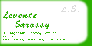 levente sarossy business card
